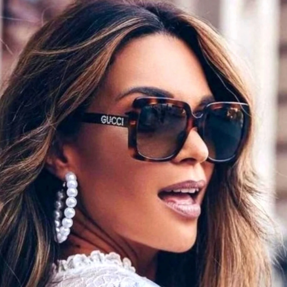 Gucci Oversized Tortoiseshell Square Sunglasses